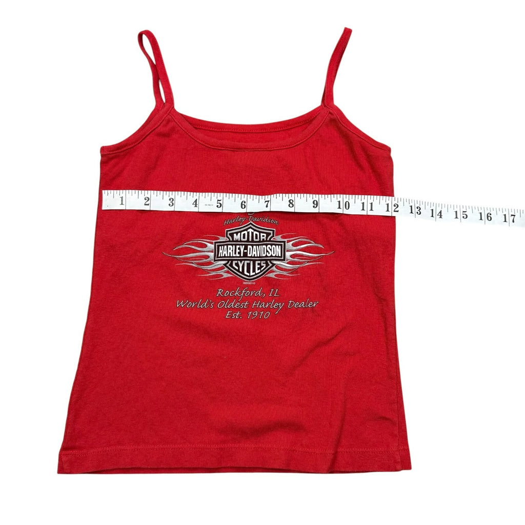 Harley Davidson Y2K Kegel Rockford Cami Tank Top Red Biker Graphic XS