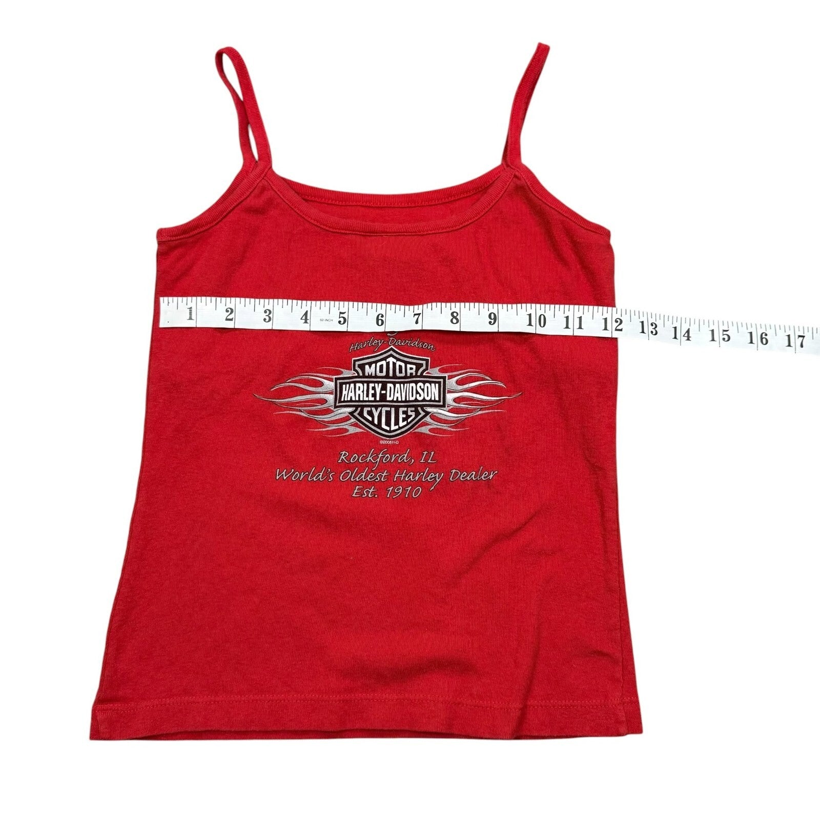 Harley Davidson Y2K Kegel Rockford Cami Tank Top Red Biker Graphic XS