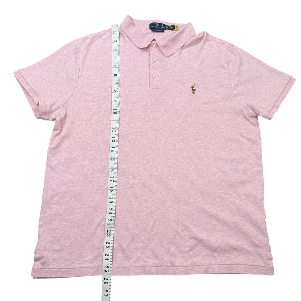 Polo Ralph Lauren Polo Shirt Custom Slim Fit Cotton Pink Large