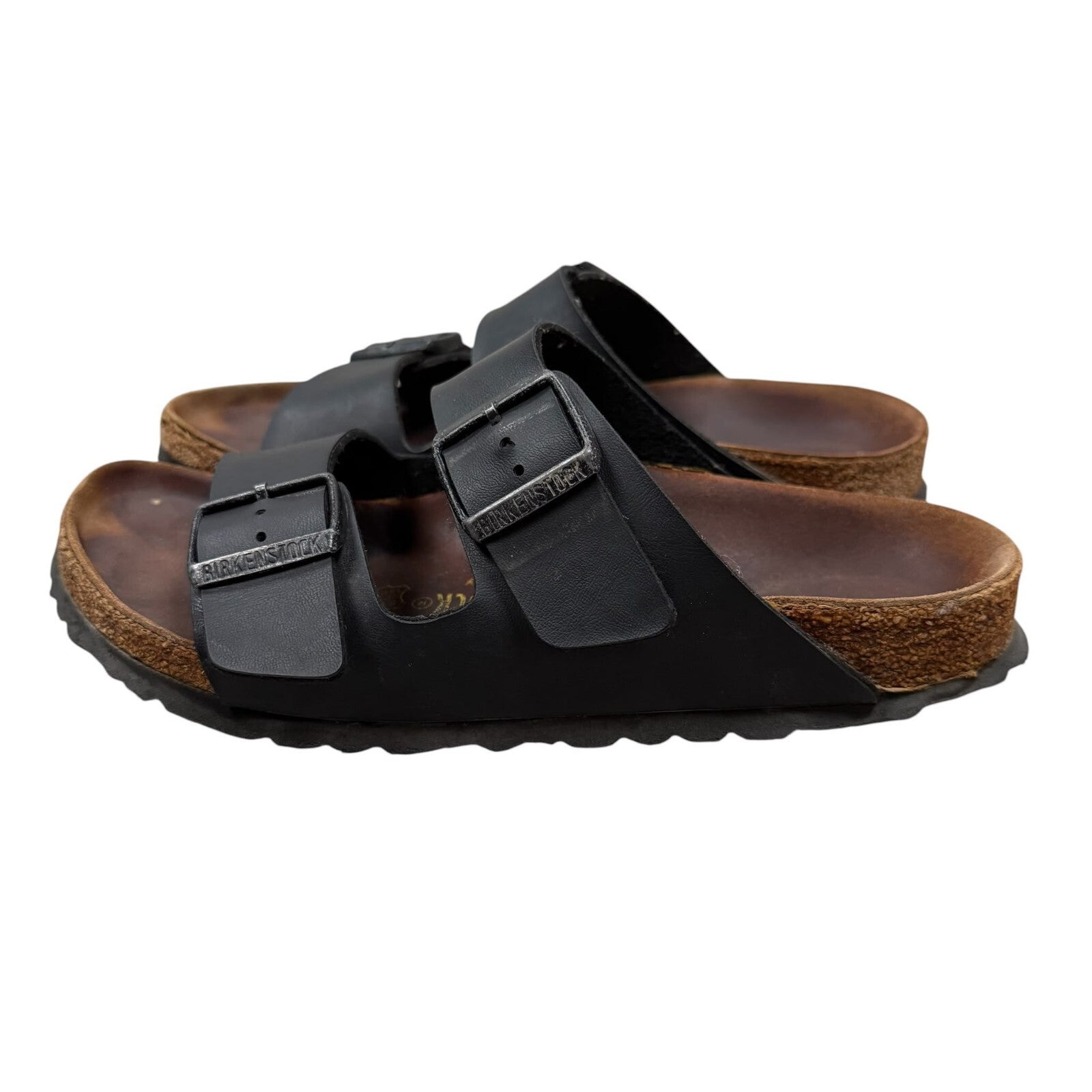 Birkenstock Arizona Sandals Double Strap Black Birko-Flor Size 4