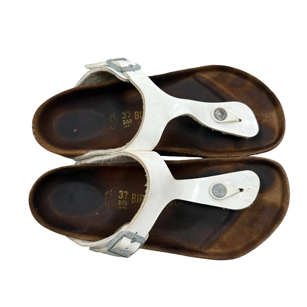Birkenstock Gizeh Thong Sandals Birko-Flor White Size UK 4 EU 37