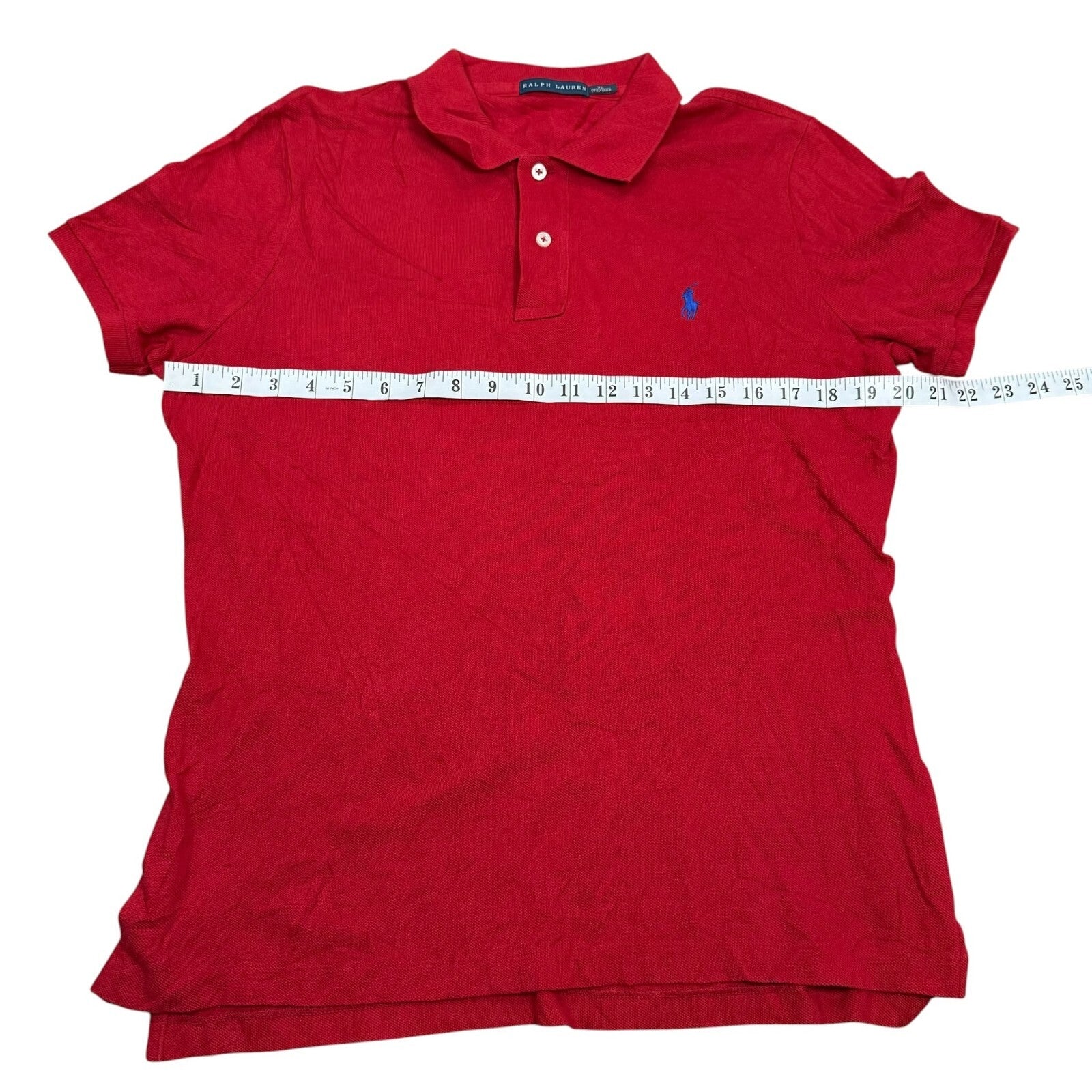Ralph Lauren Y2K Polo Shirt Short Sleeve Red Cotton XL