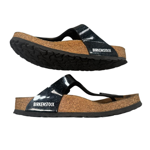 Birkenstock Gizeh Sandals Patent Birko-Flor Black Size 5
