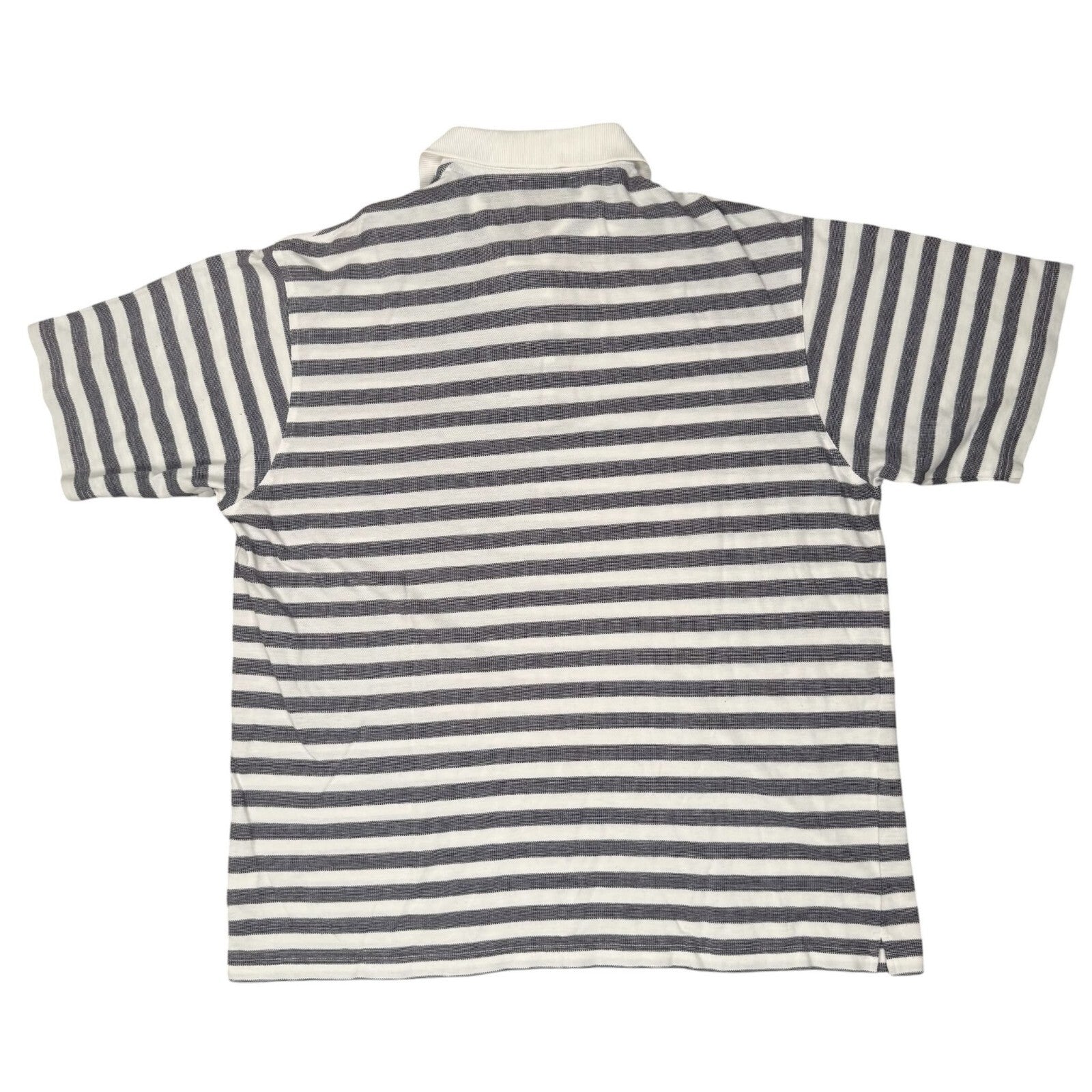 BOSS Sport Hugo Boss Vintage Polo Shirt Striped Cotton White and Grey XL