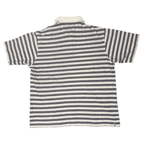 BOSS Sport Hugo Boss Vintage Polo Shirt Striped Cotton White and Grey XL