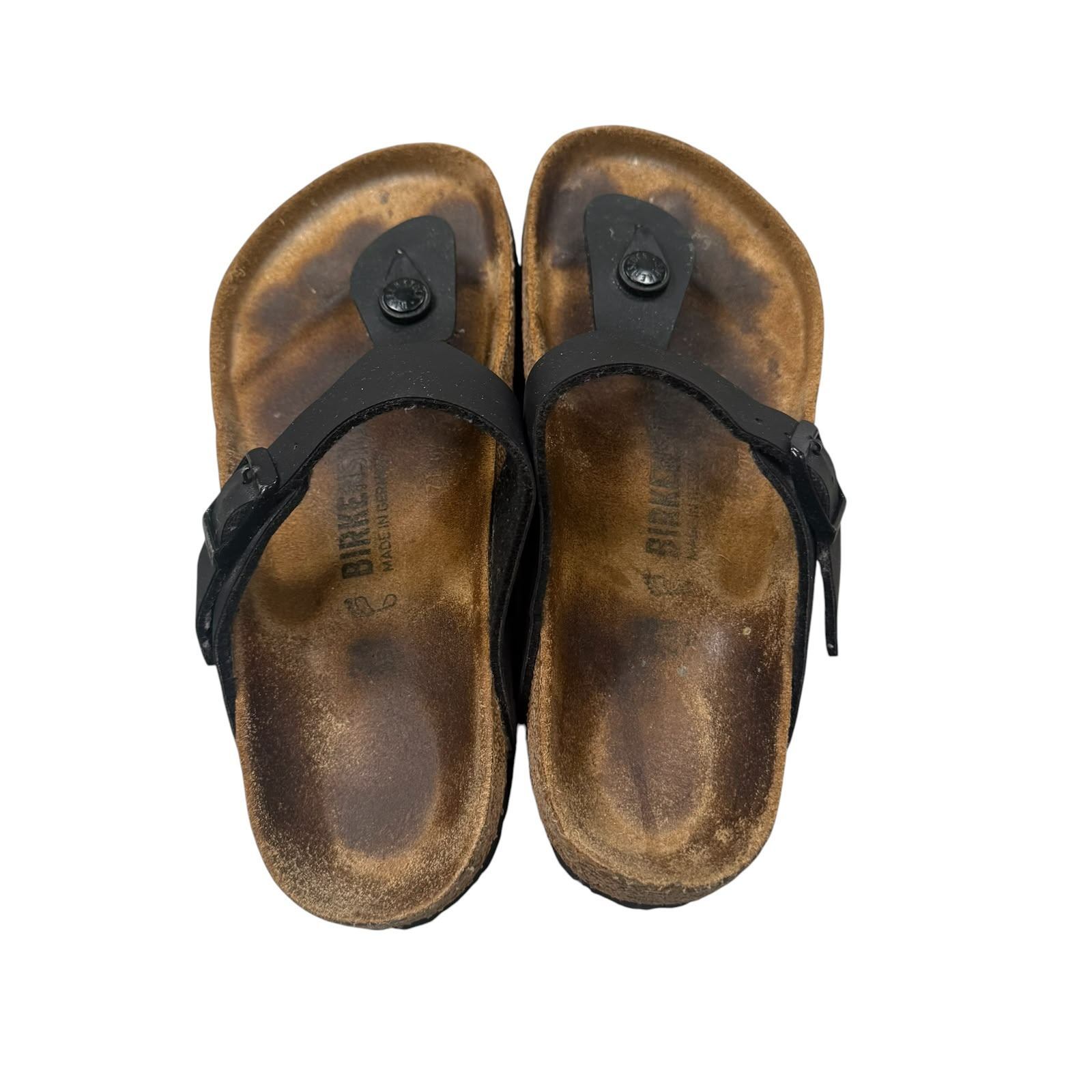 Birkenstock Gizeh Sandals Birko-Flor Black Thong Sandal Size 3.5