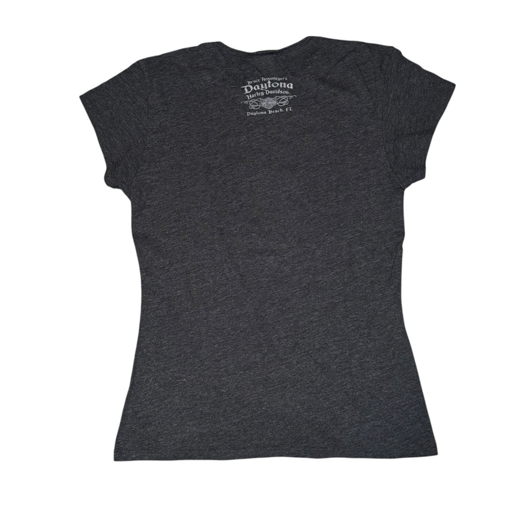 Harley-Davidson Y2K T-Shirt Short Sleeve Graphic Charcoal Grey Medium