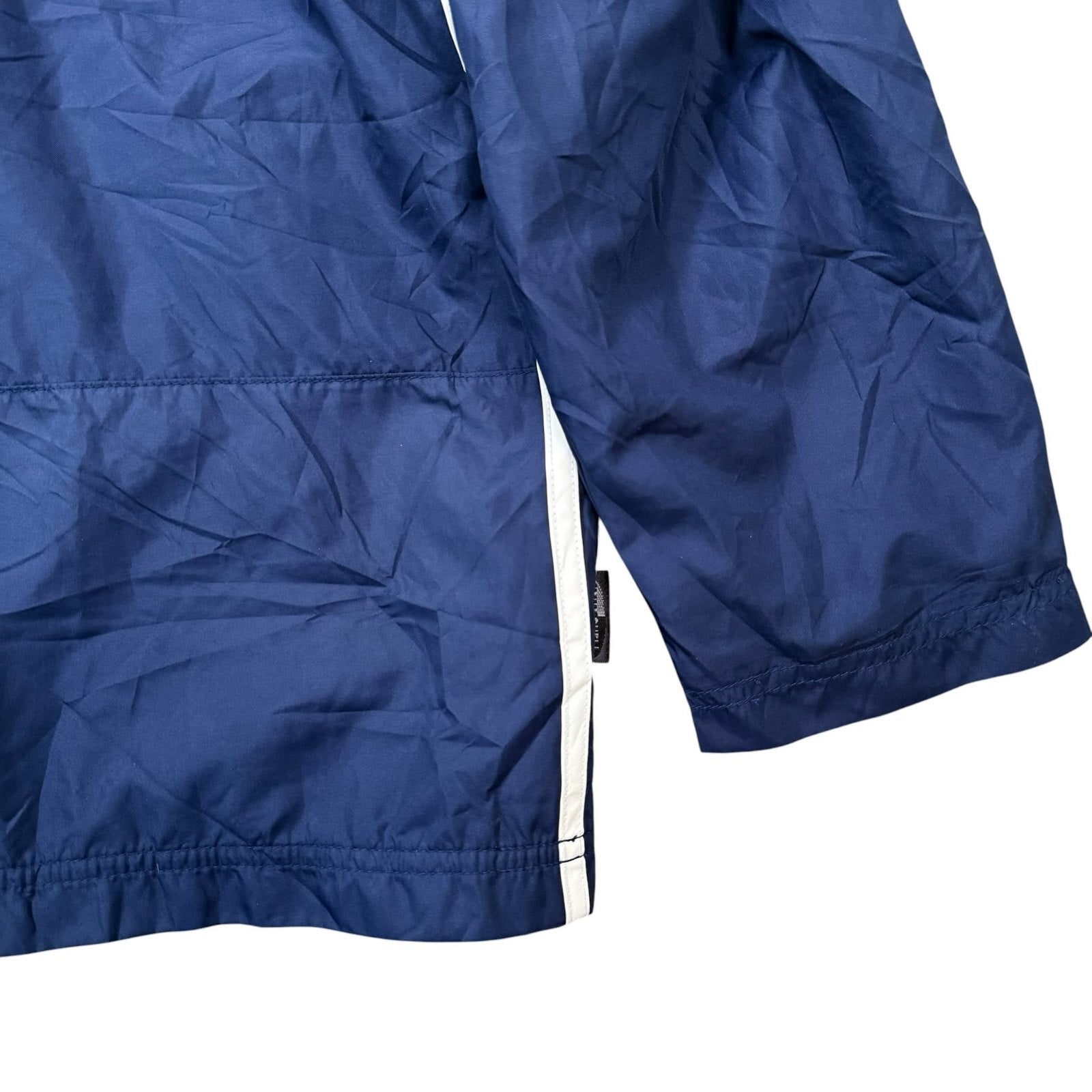 adidas Y2K Hooded Windbreaker Jacket Full Zip Up Navy Blue Large