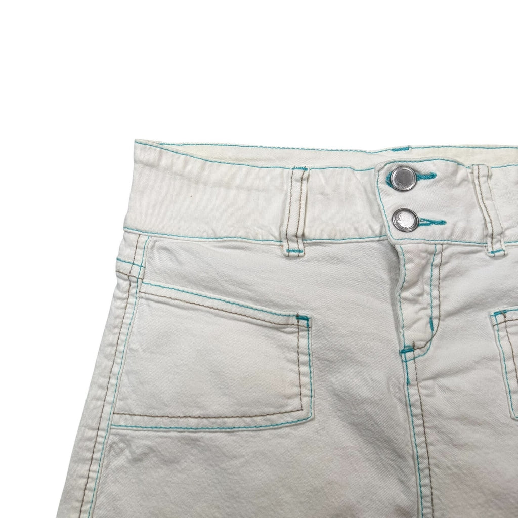 Tally Weijl Vintage Y2K Denim Mini Skirt White Small