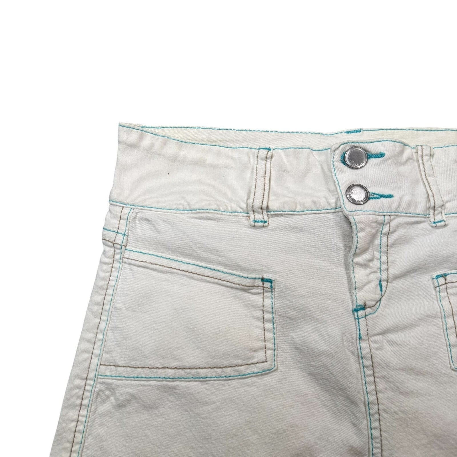 Tally Weijl Vintage Y2K Denim Mini Skirt White Small