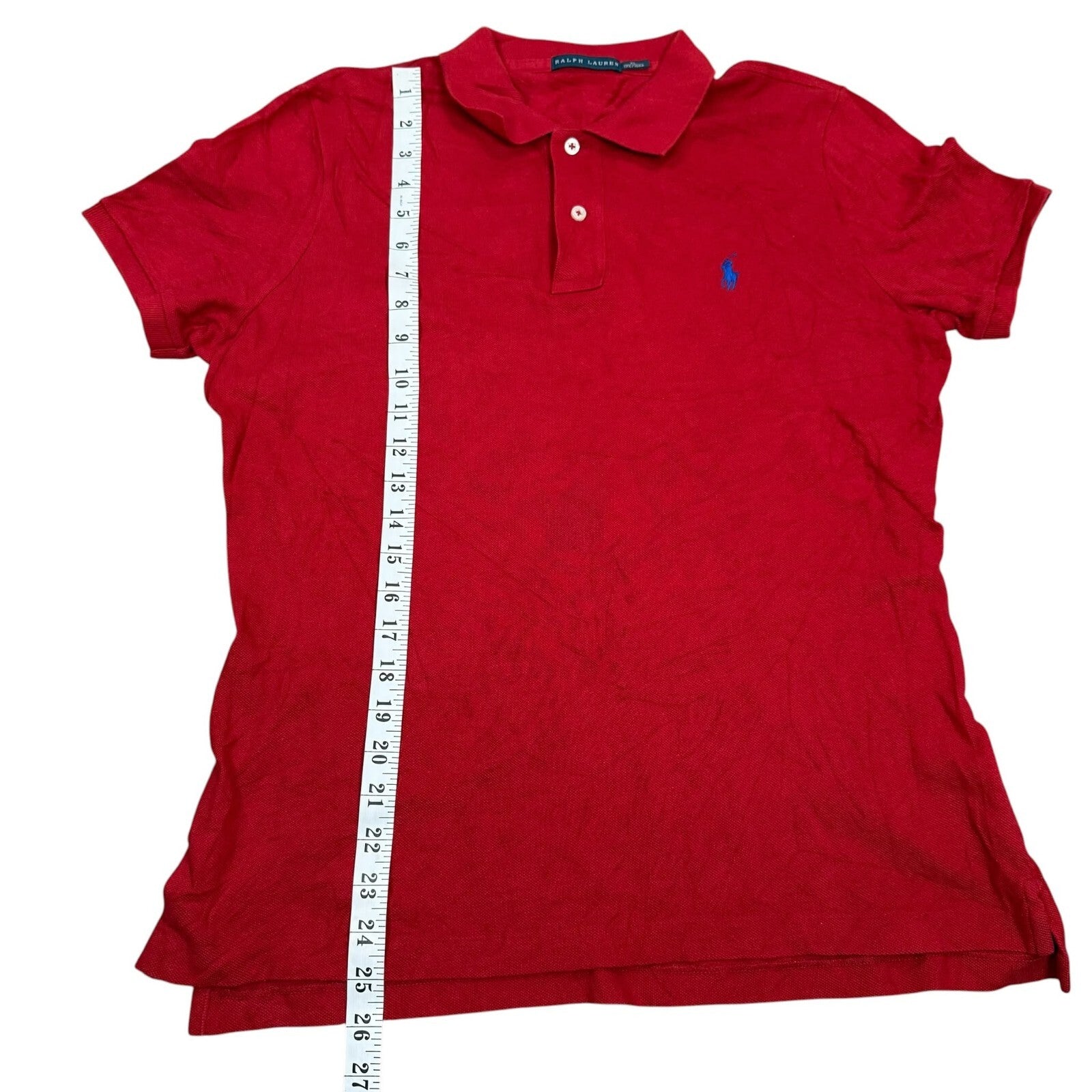 Ralph Lauren Y2K Polo Shirt Short Sleeve Red Cotton XL