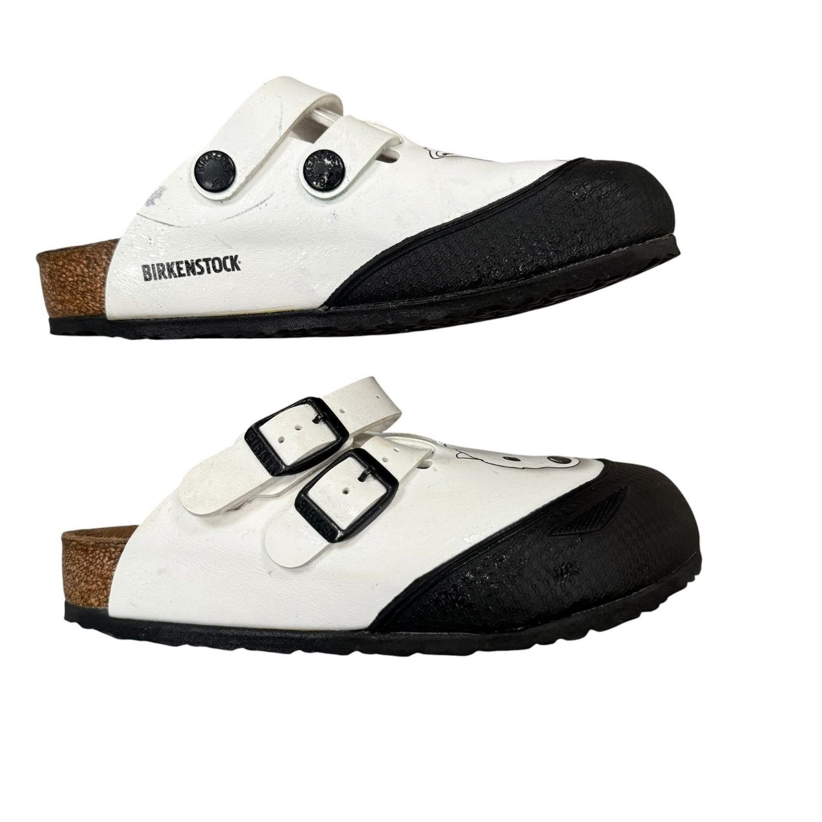 Birkenstock Kids Clogs Polar Bear Print Birko-Flor White and Black UK 13 EU 32