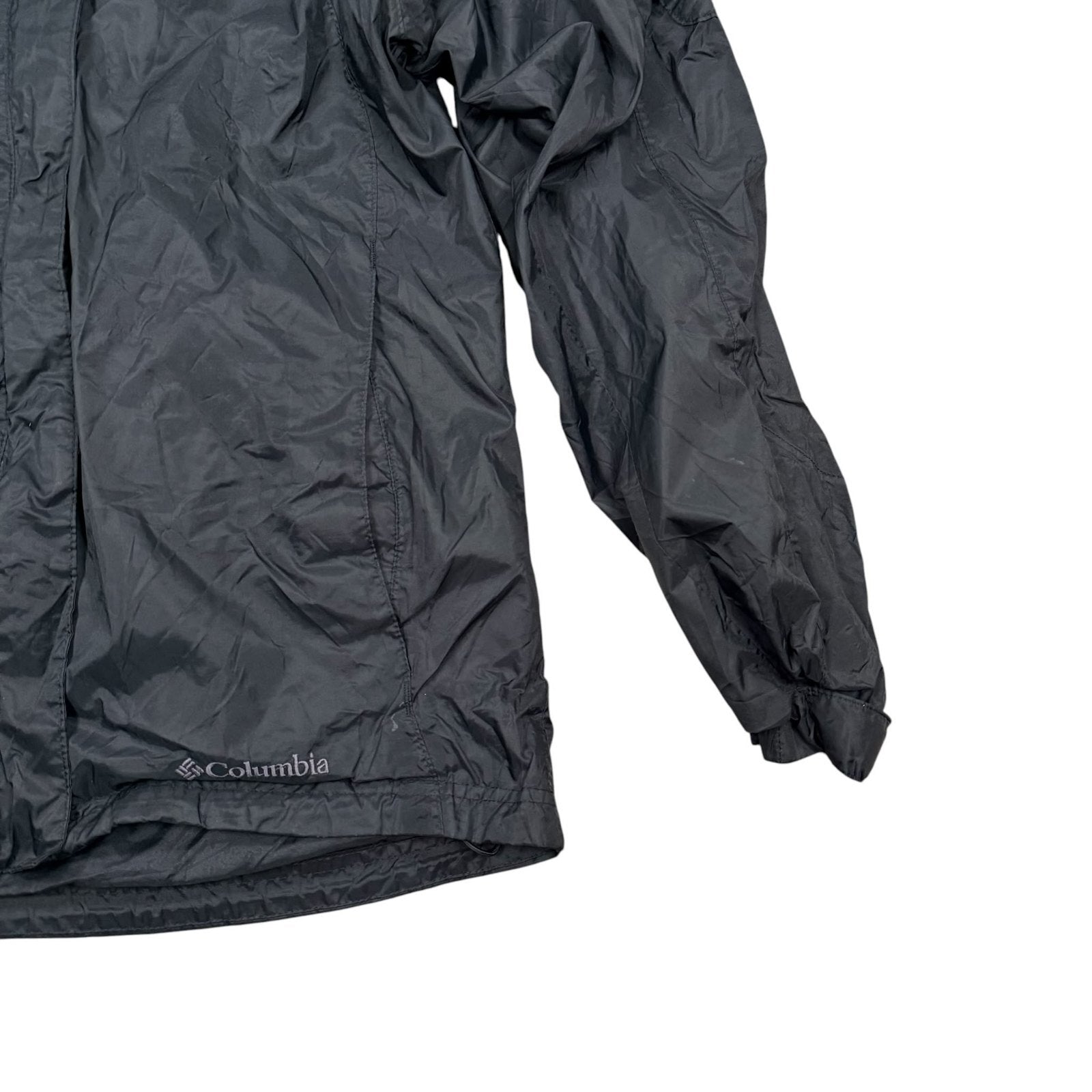 Columbia Omni-Tech Y2K Waterproof Hooded Rain Jacket Black Small