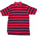 Polo Ralph Lauren Vintage Y2K Polo Shirt Red Navy Striped Cotton XL