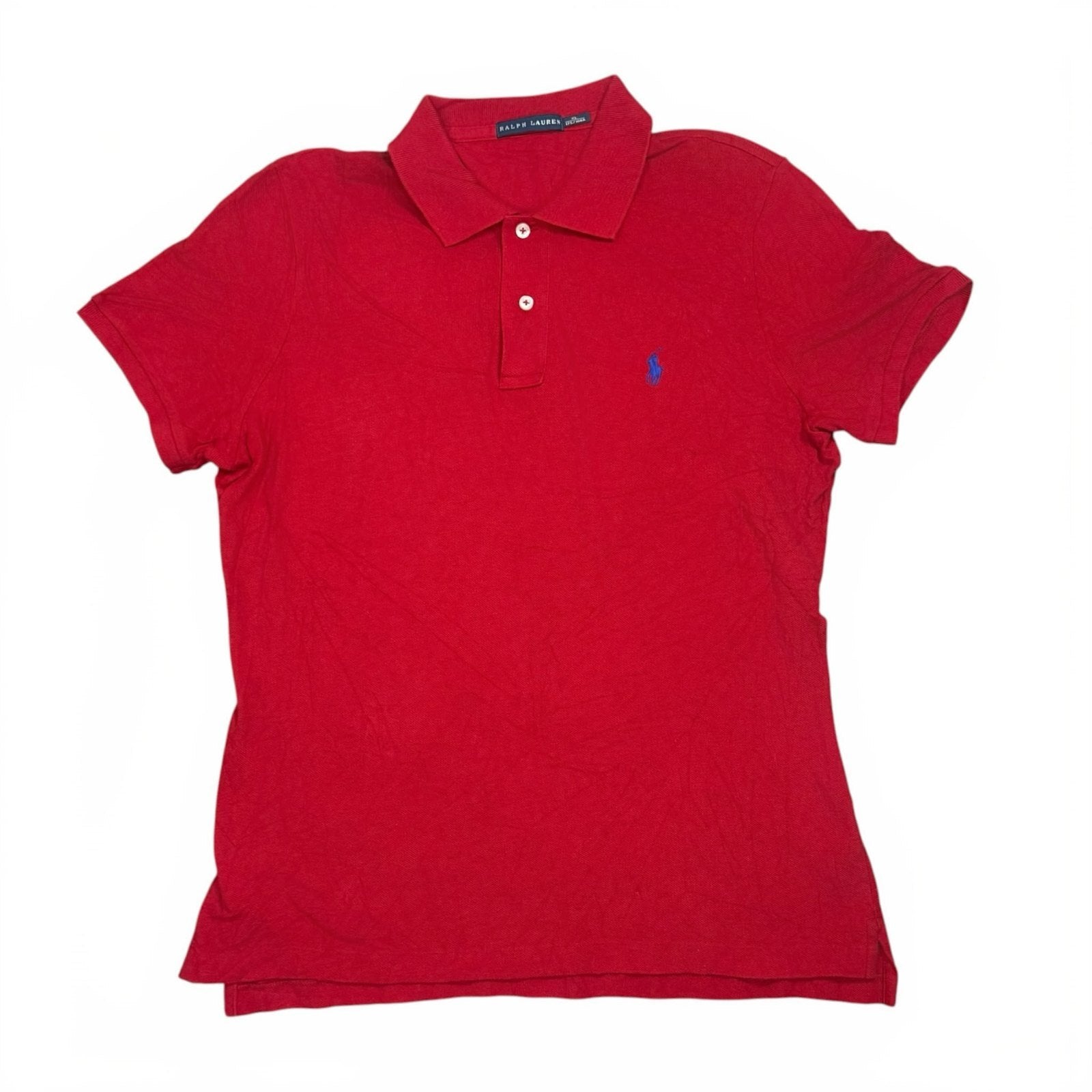 Ralph Lauren Y2K Polo Shirt Short Sleeve Red Cotton XL