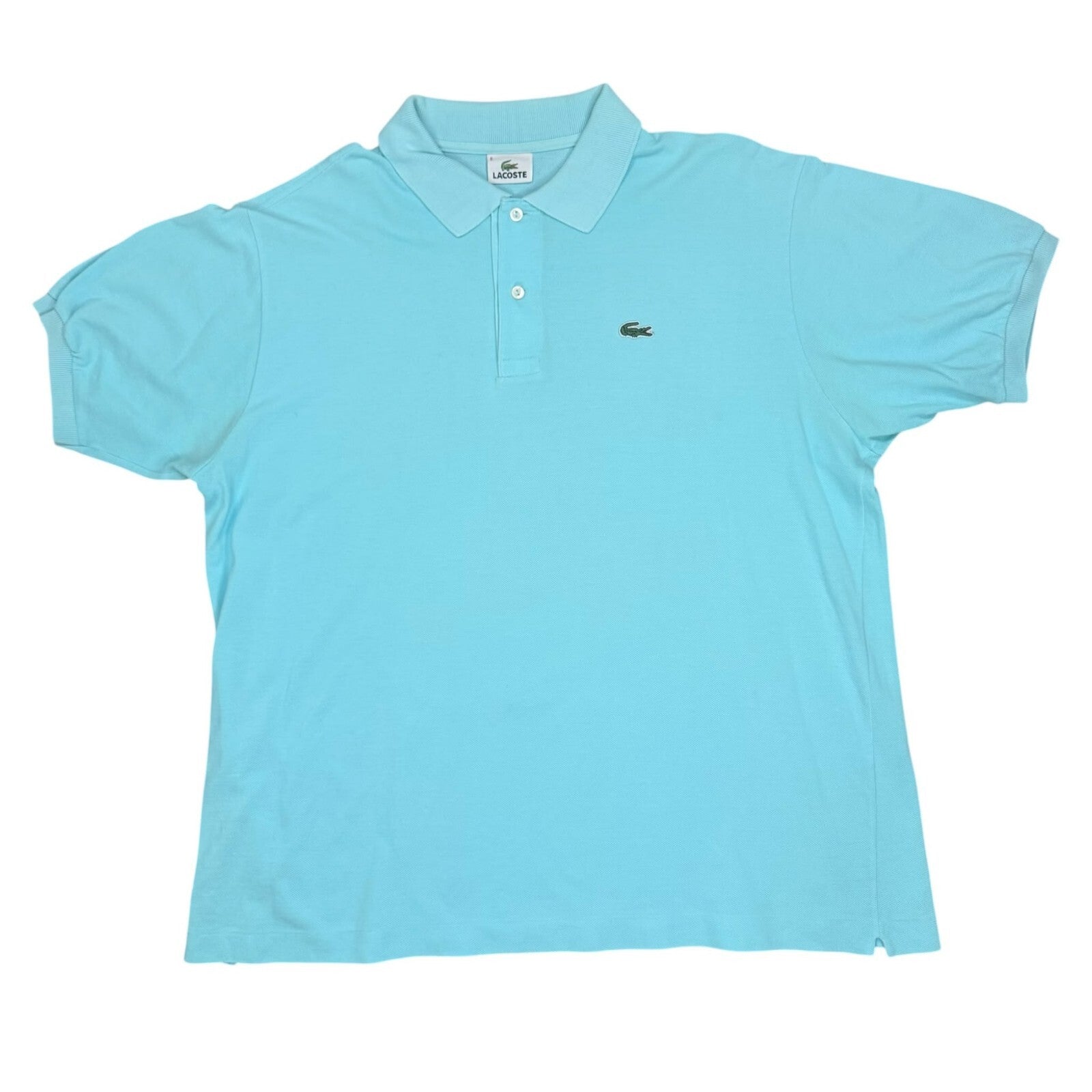 Lacoste Polo Shirt Short Sleeve Light Blue Cotton Size XL
