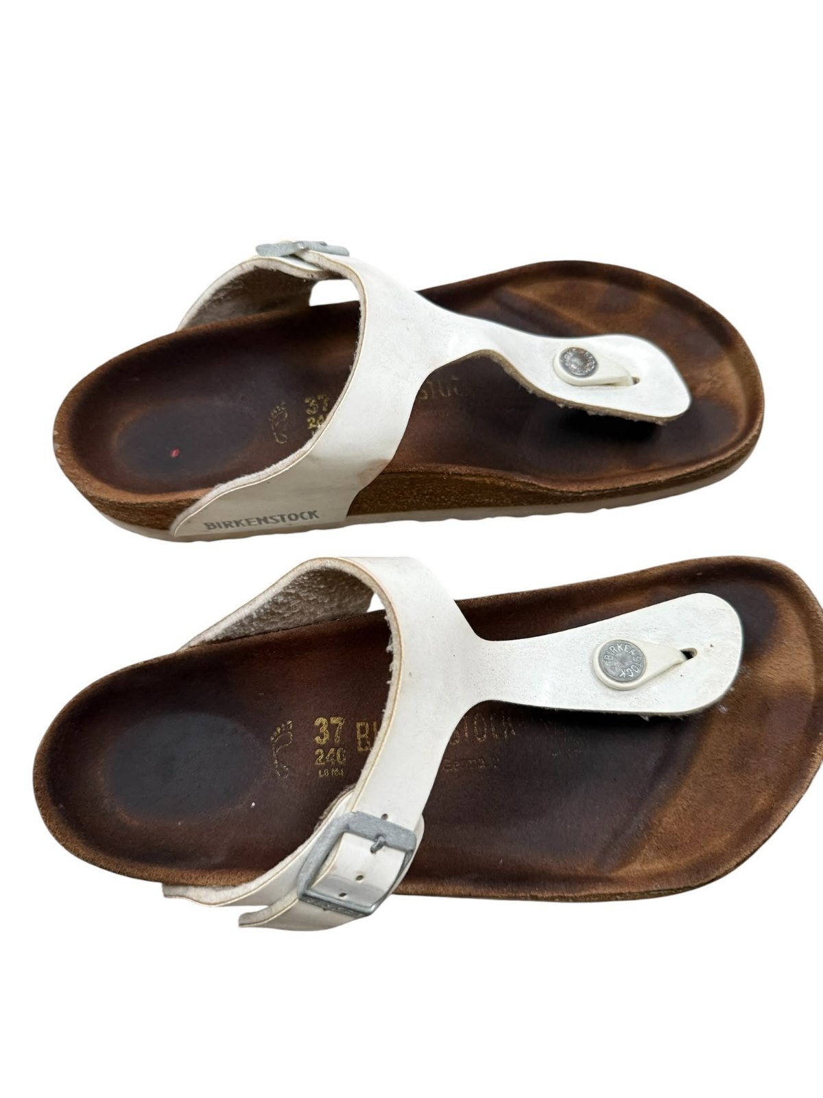 Birkenstock Gizeh Thong Sandals Birko-Flor White Size UK 4 EU 37
