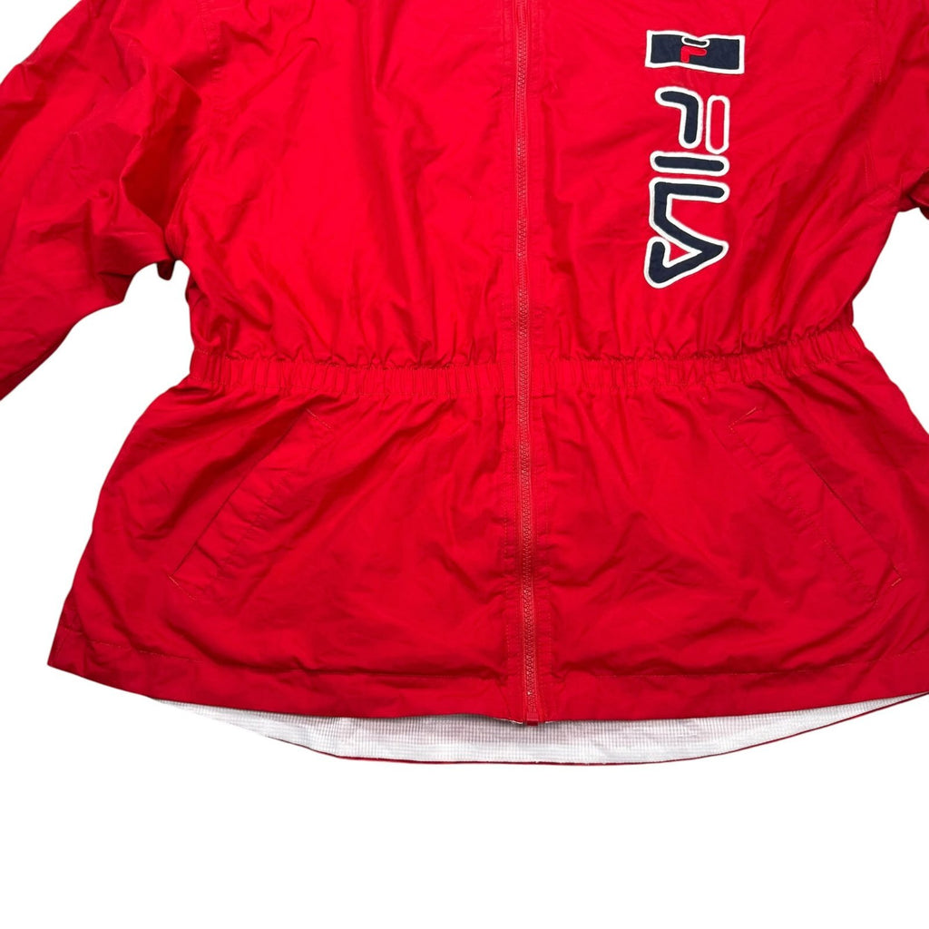 Fila Vintage Y2K Windbreaker Jacket Zip Up Lightweight Red Navy Medium