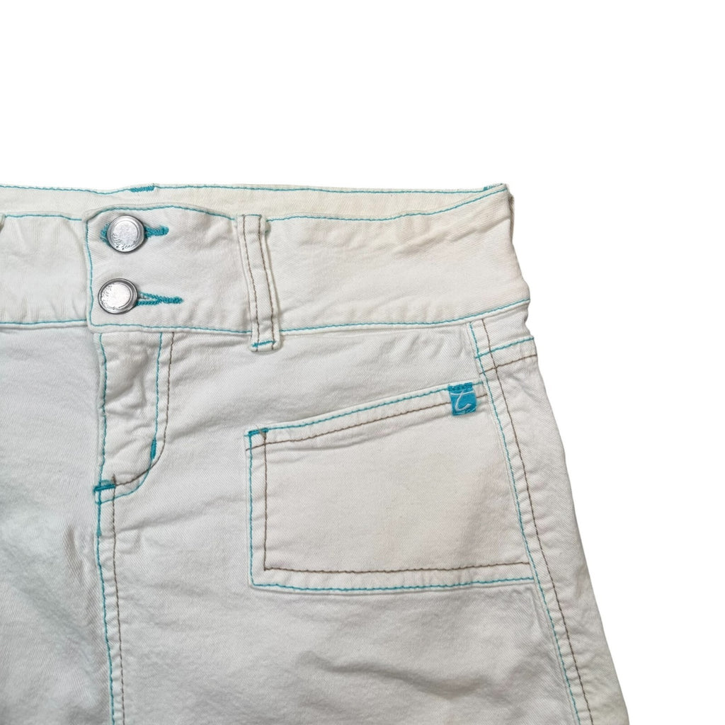 Tally Weijl Vintage Y2K Denim Mini Skirt White Small