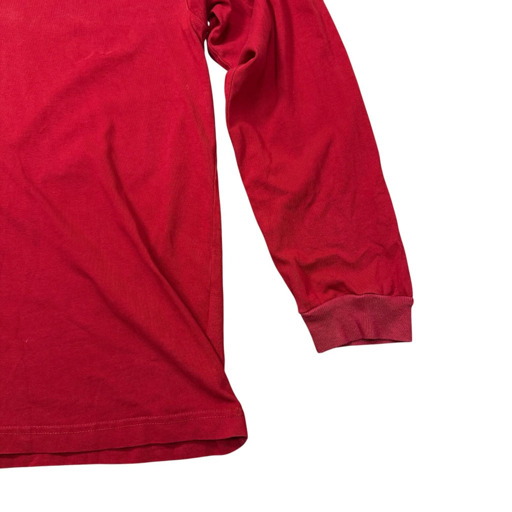 Champion Y2K T-Shirt Long Sleeve Red Cotton Casual XL