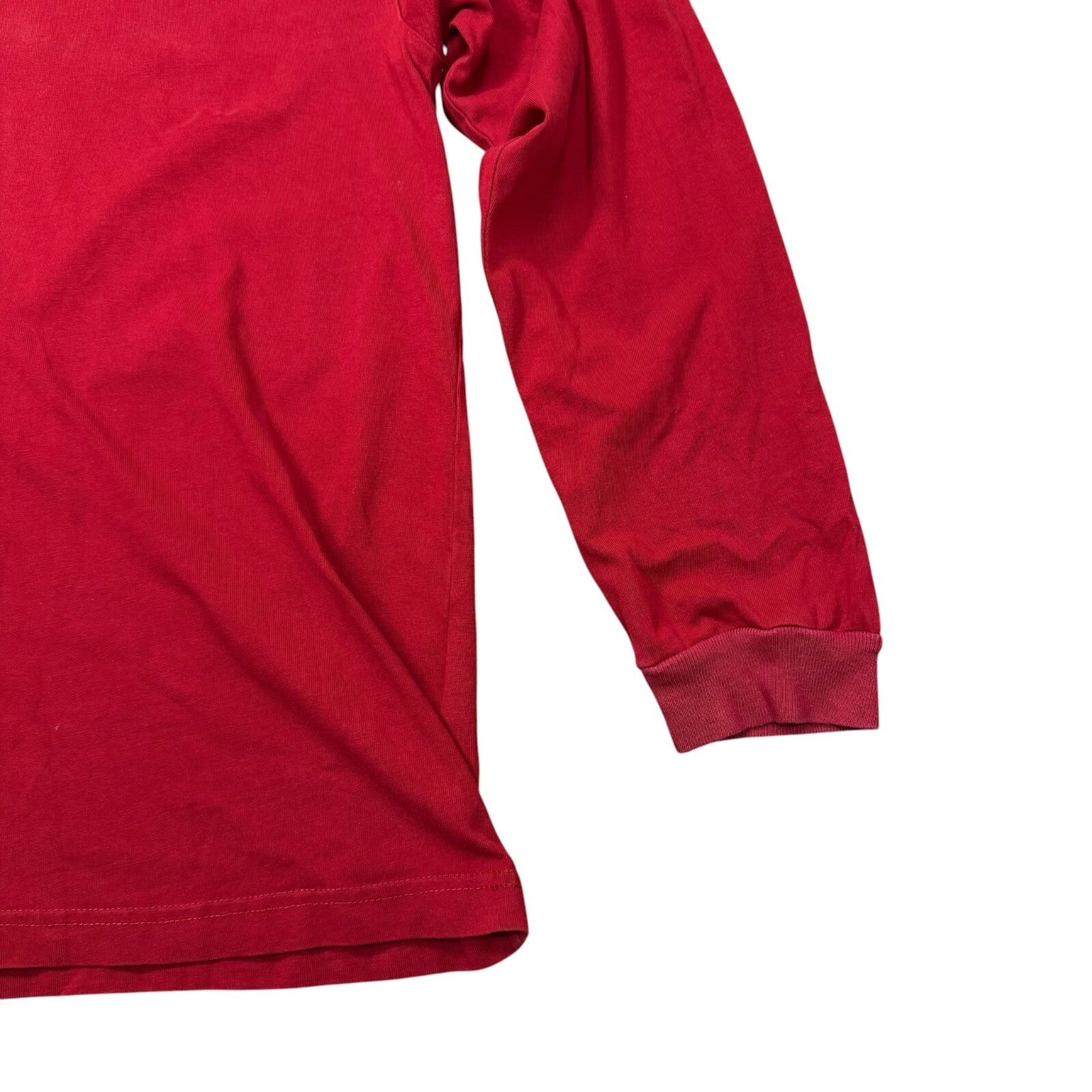 Champion Y2K T-Shirt Long Sleeve Red Cotton Casual XL