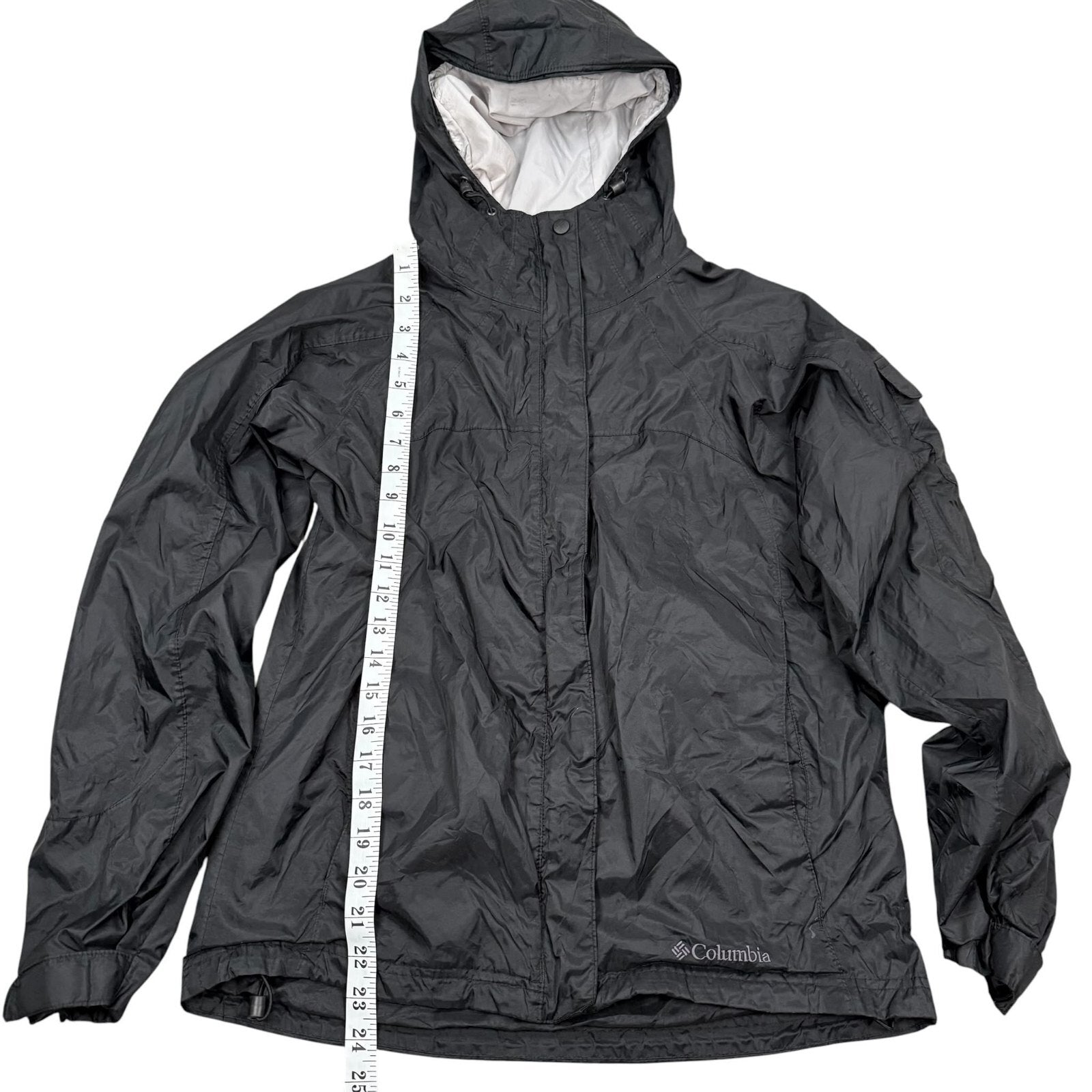 Columbia Omni-Tech Y2K Waterproof Hooded Rain Jacket Black Small