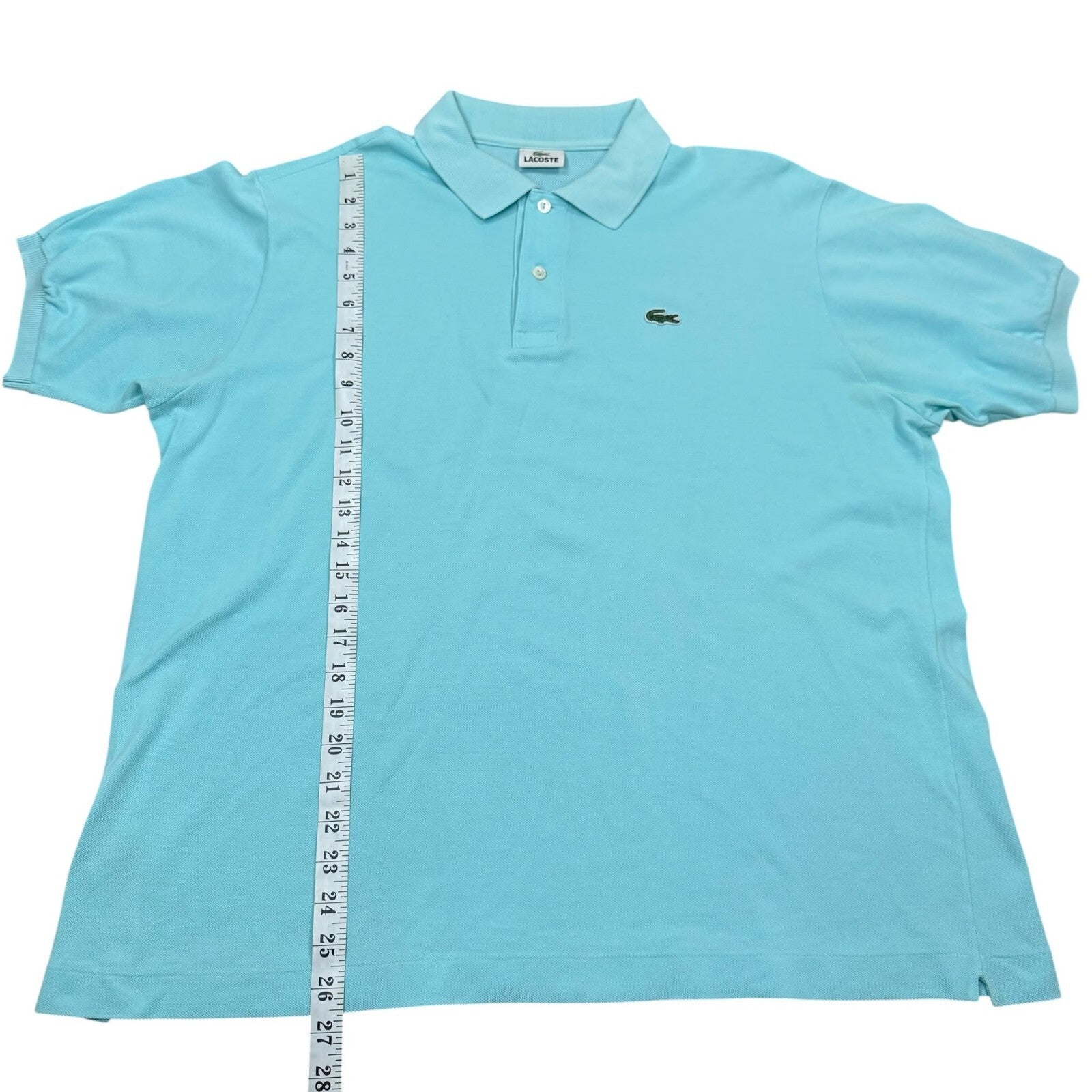 Lacoste Polo Shirt Short Sleeve Light Blue Cotton Size XL