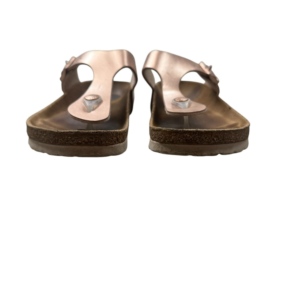 Birkenstock Gizeh Sandals Rose Gold Metallic Birko-Flor Size 4