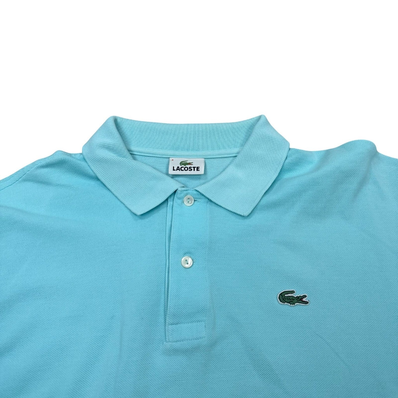 Lacoste Polo Shirt Short Sleeve Light Blue Cotton Size XL