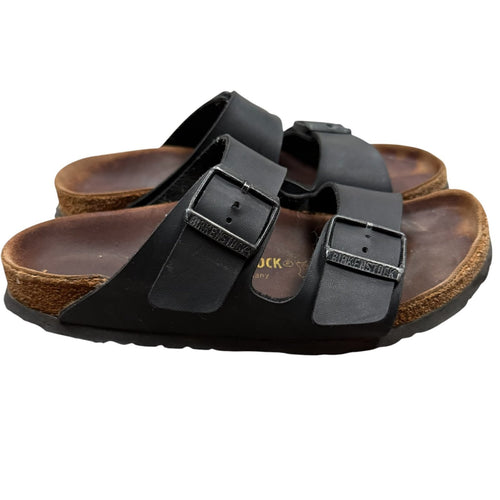 Birkenstock Arizona Sandals Double Strap Black Birko-Flor Size 4
