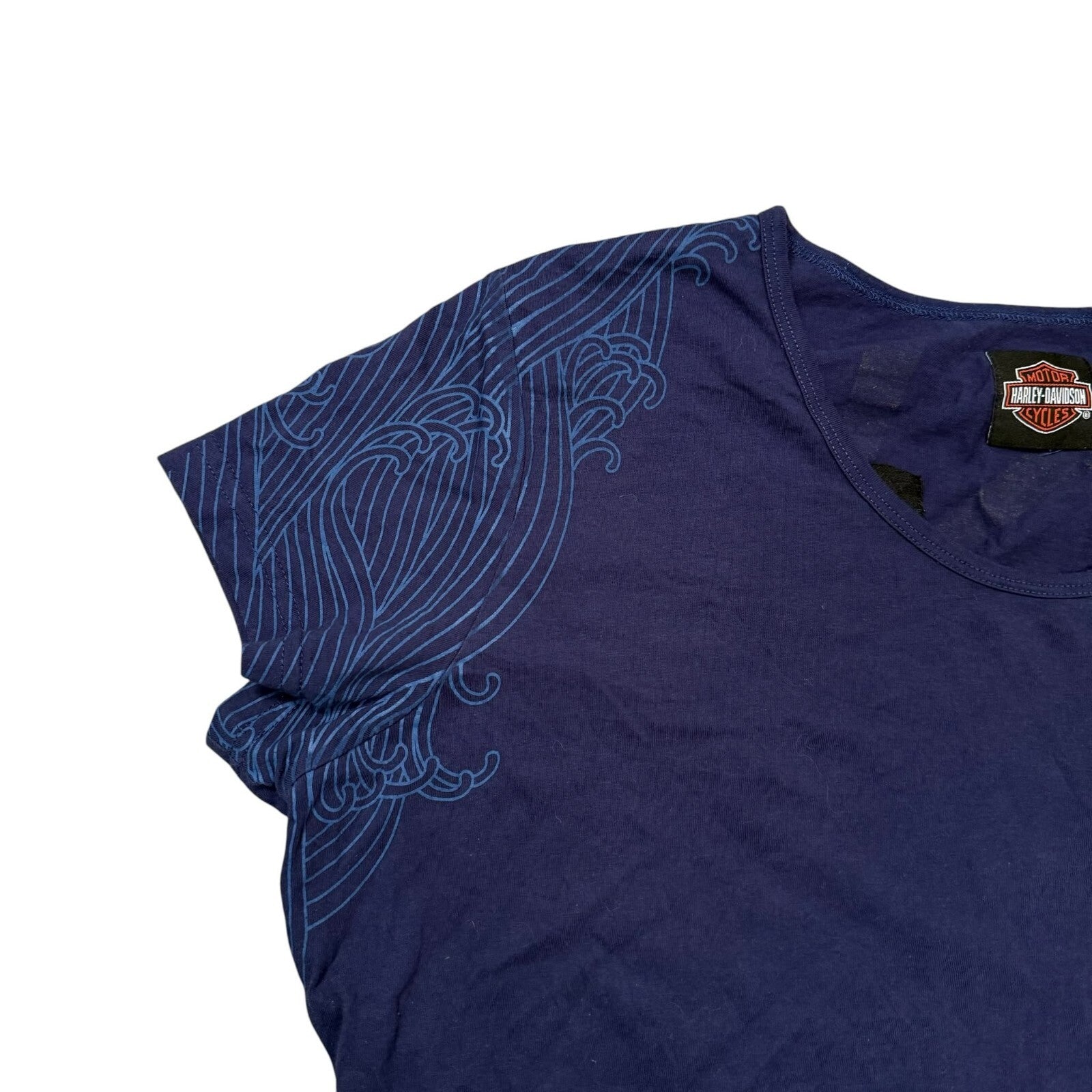 Harley-Davidson Y2K T-Shirt Dragon Graphic Navy Blue Large