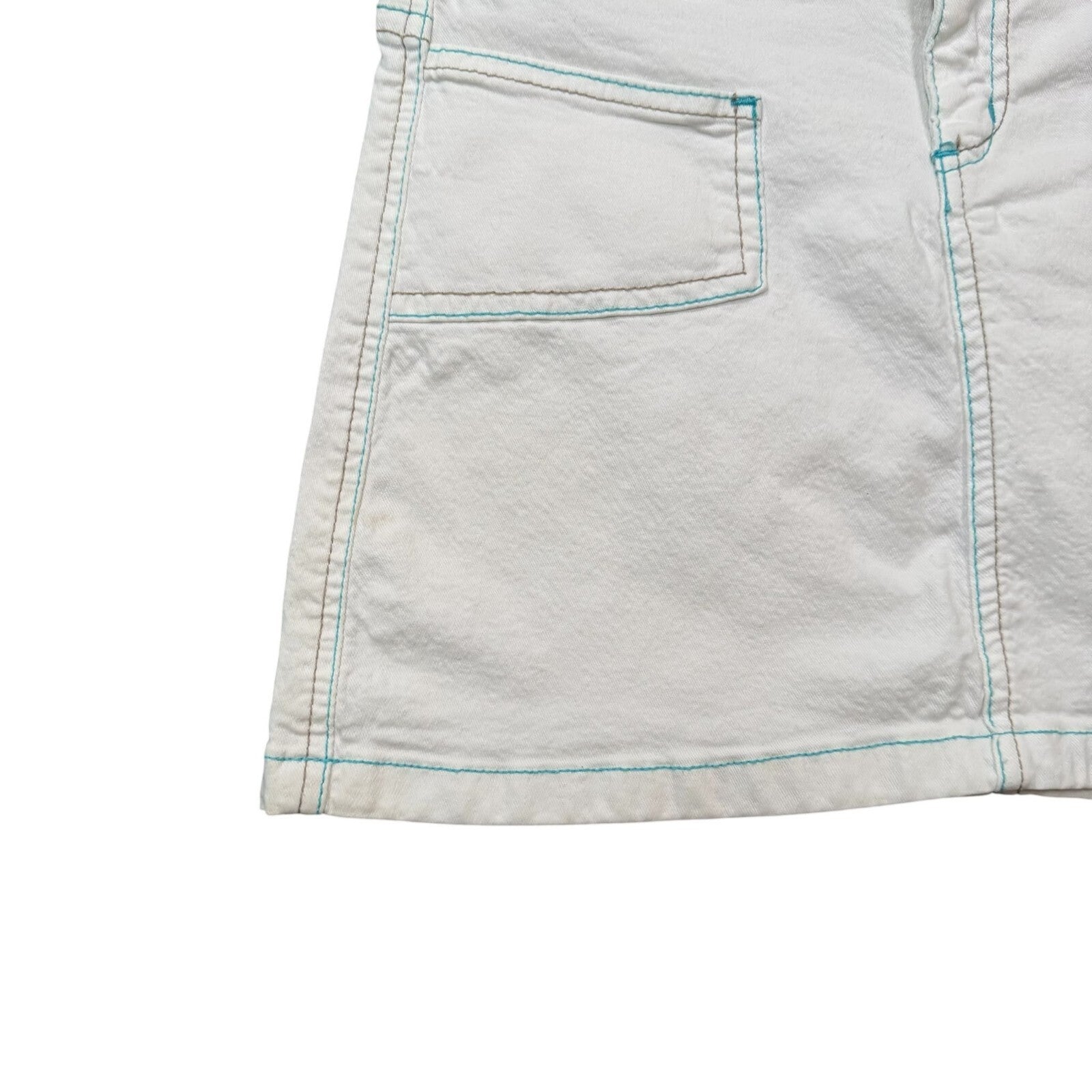 Tally Weijl Vintage Y2K Denim Mini Skirt White Small