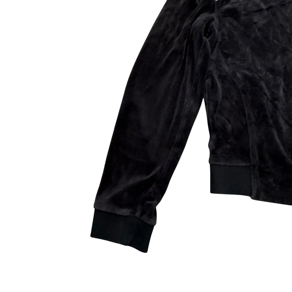 Nike Y2K Zip Up Hoodie Track Jacket Black Velour Pink Stripe Size 8-10