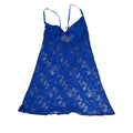 Lace Babydoll Slip Chemise Blue Sheer Vintage Y2K Womens Small