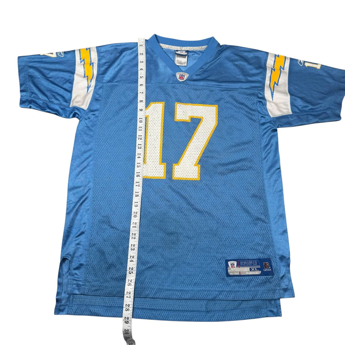 Reebok NFL Jersey Philip Rivers 17 Chargers Blue Vintage Womens XL