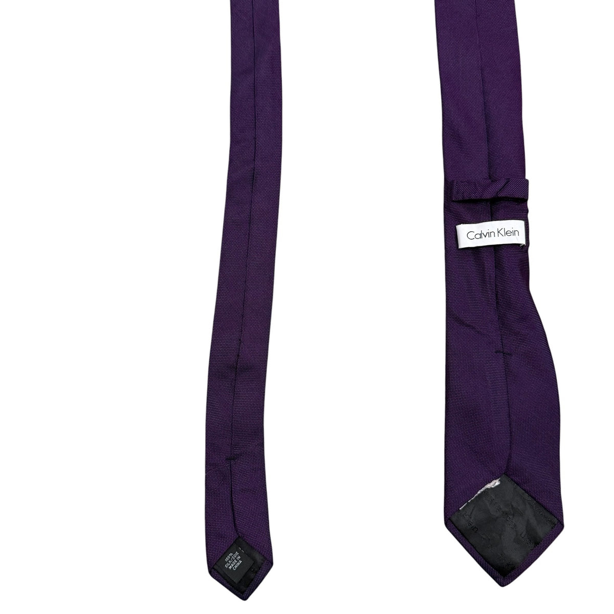 Calvin Klein Tie Purple Mens Silk Vintage Plain Solid Necktie Formal Wedding