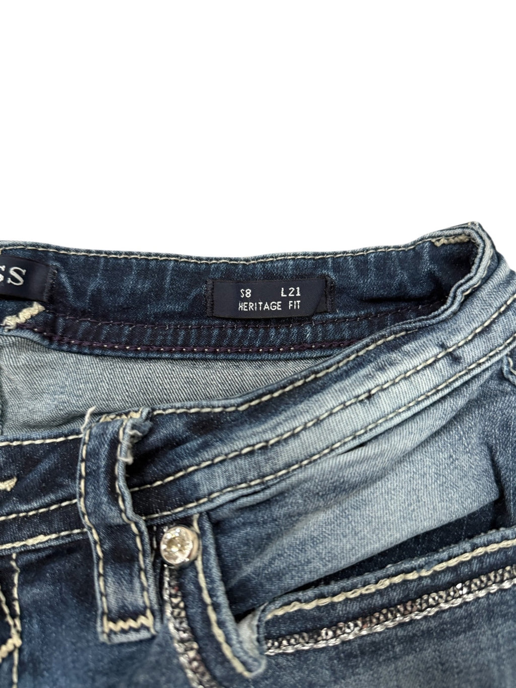 Vigoss Capri Jeans Blue Womens Size 12 Y2K Three Quarter Cropped Denim