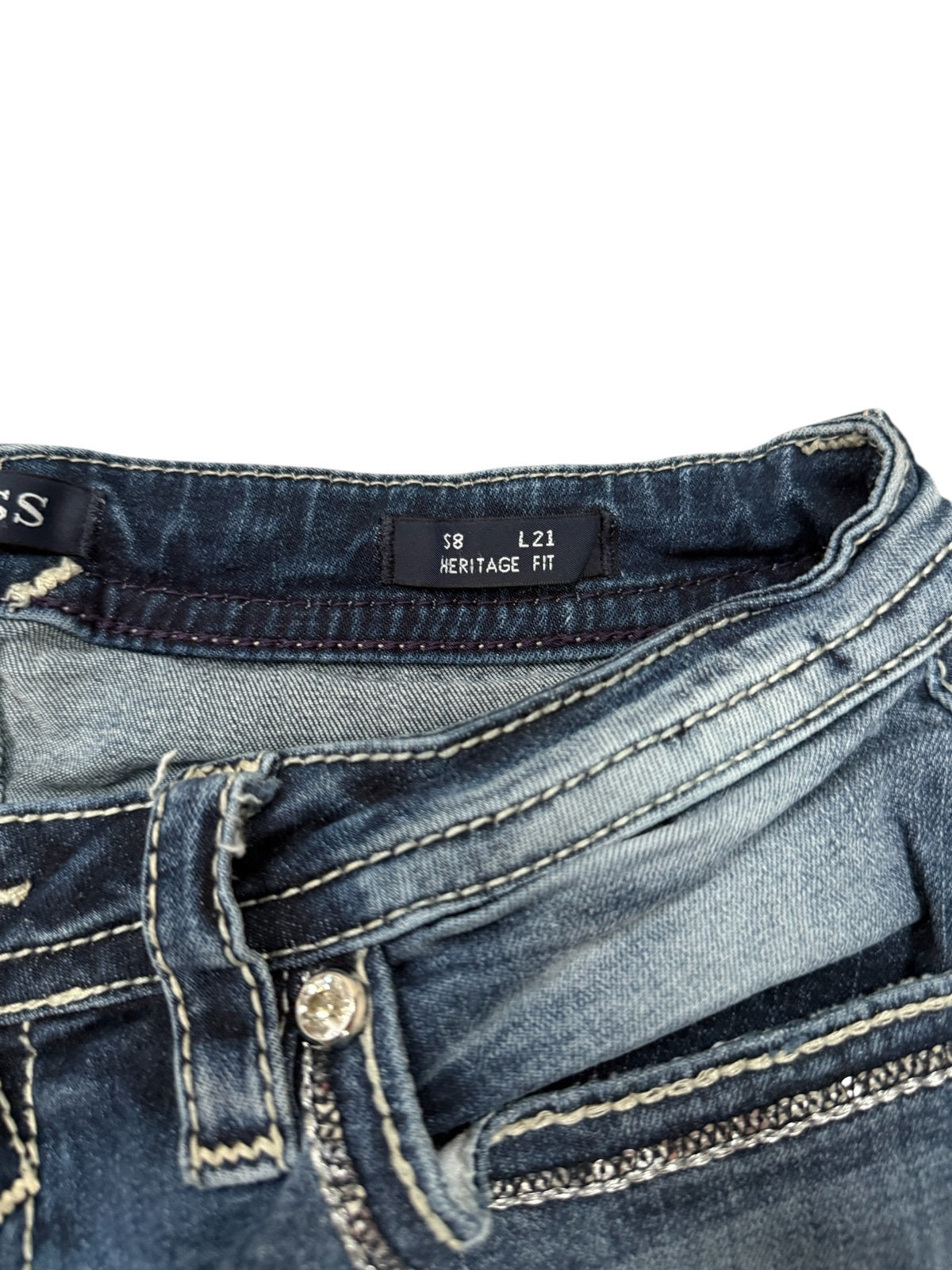 Vigoss Capri Jeans Blue Womens Size 12 Y2K Three Quarter Cropped Denim