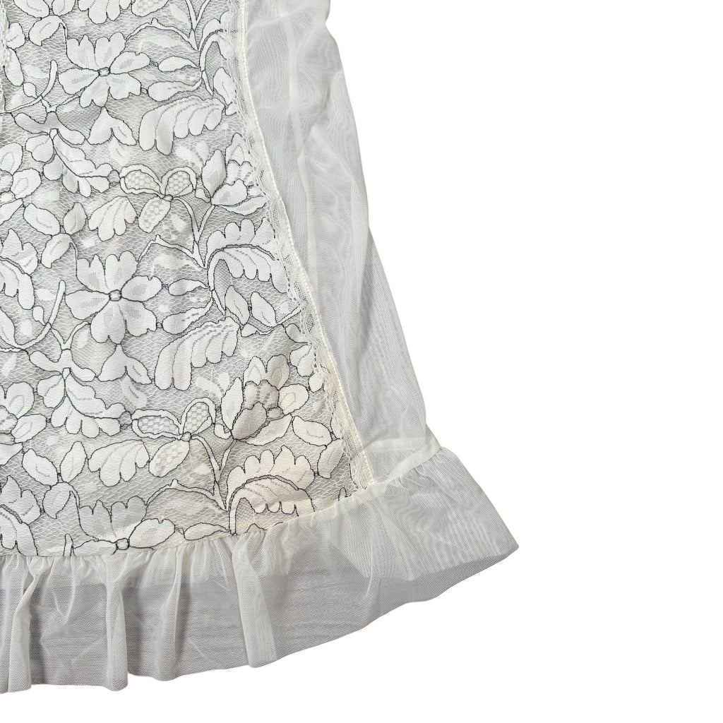 Cinema Etoile Chemise Babydoll Slip White Lace Vintage Womens Small